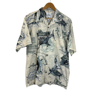 GUY HARVEY Made‎ USA Bluewater Men's L Marlin Fishing 100% Cotton AFTCO Vintage